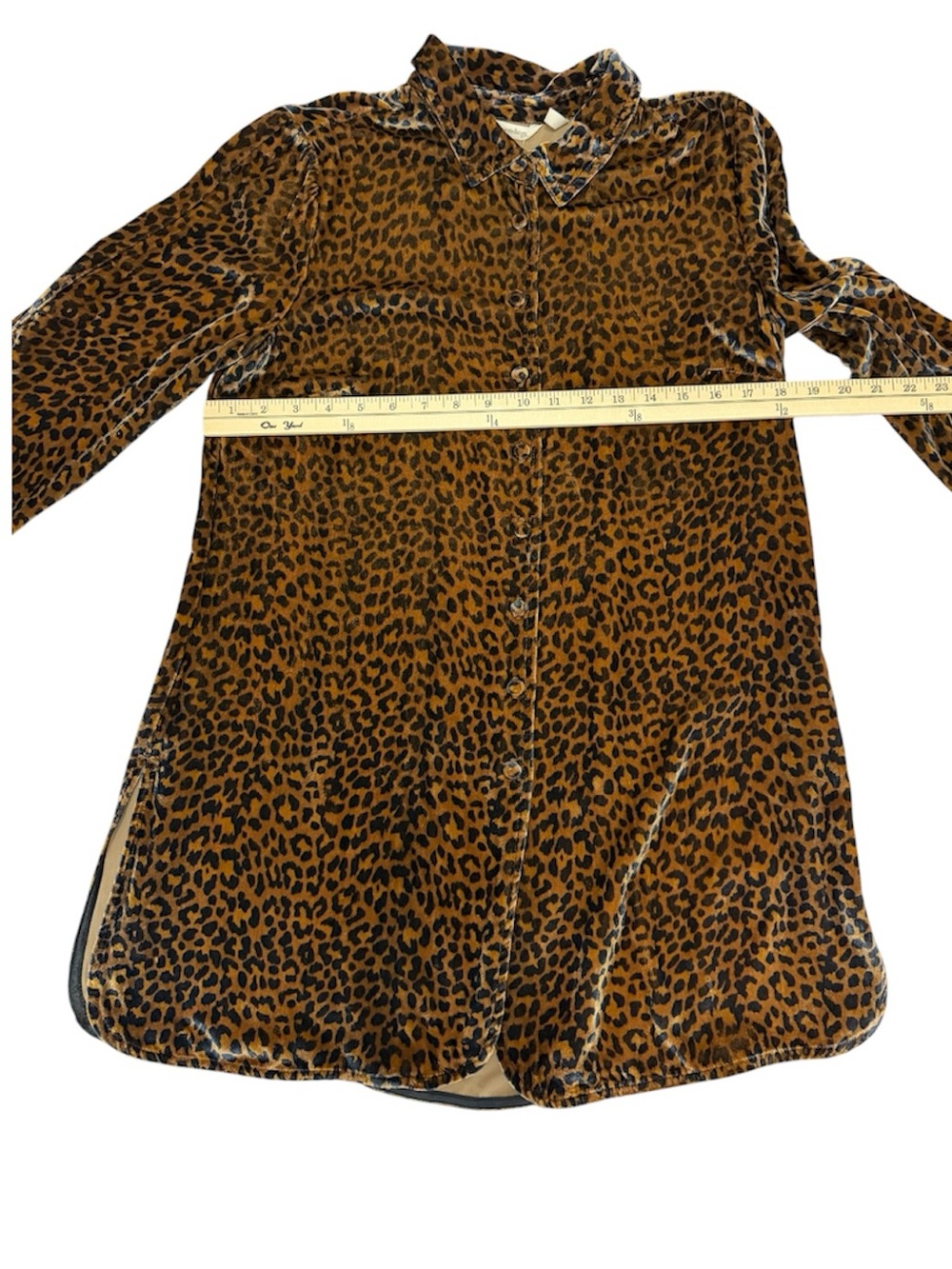 Soft Surroundings Icon Silk Velvet Poets Animal Print Button Up Tunic XS - Picture 11 of 12